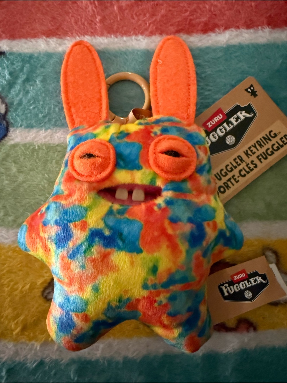 ZURU Fuggler Multicolor Plush Keyring - Orange Ears